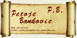 Petoje Banković vizit kartica